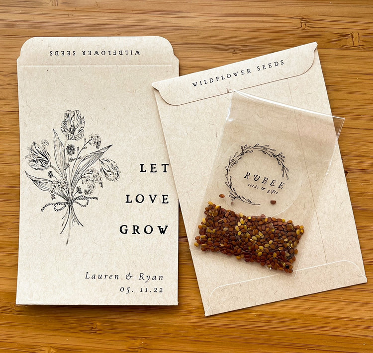 Grow Together Wildflower Seed Packet Wedding Favors - Botanical