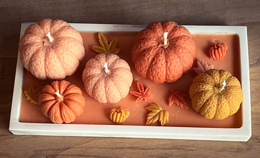 Pumpkin Candles, Halloween, Fall Table Decoration