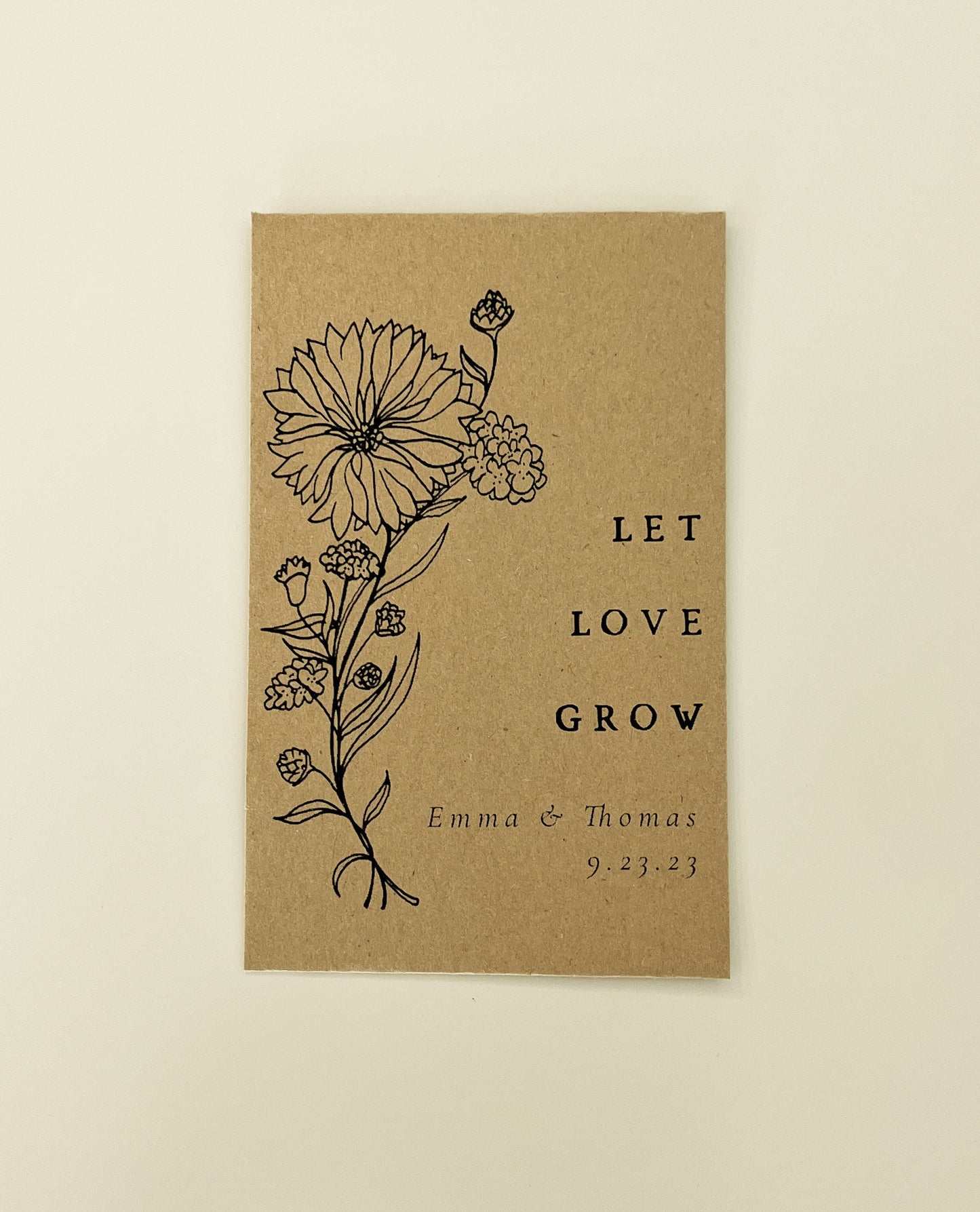 Wedding Favors Let Love Grow Seed Packets - Only Packets