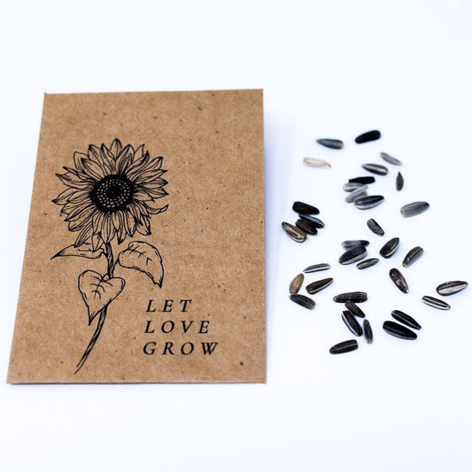 Sunflower Seed Packet with sunflower seeds- Sunflower Design  - Rubee Seeds & Gifts