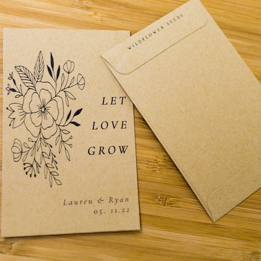 Let Love Grow Flower Design Seed Packets - Wildflower Seeds Included