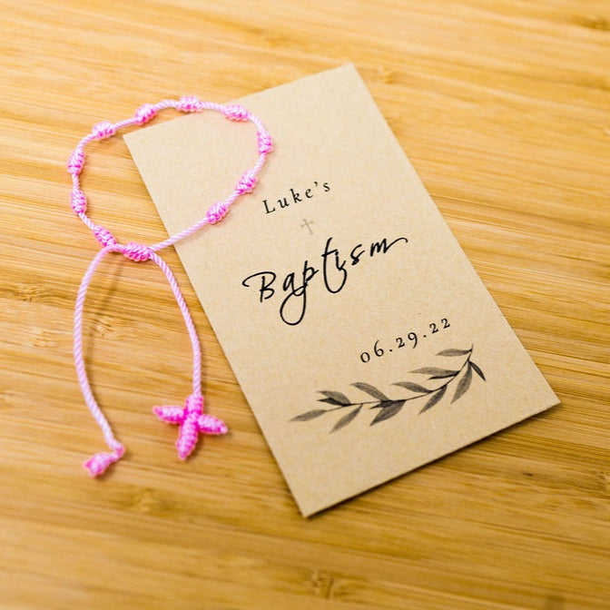 Handmade Rosary Bracelet - Pink - Rubee Seeds & Gifts