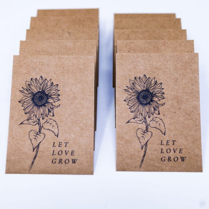 Sunflower Seed Packet - Sunflower Design  on front- Rubee Seeds & Gifts